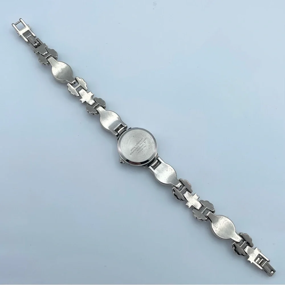 Vintage Mother of Pearl Face Watch Multi Gemstone Links Japan Quartz 7”